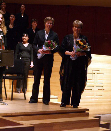 composer Chris Lastovicka and conductor Cynthia Powell - Melodia Women's Choir of NYC